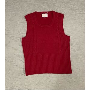 Donnkenny Vintage Red Acrylic Sweater Vest Large